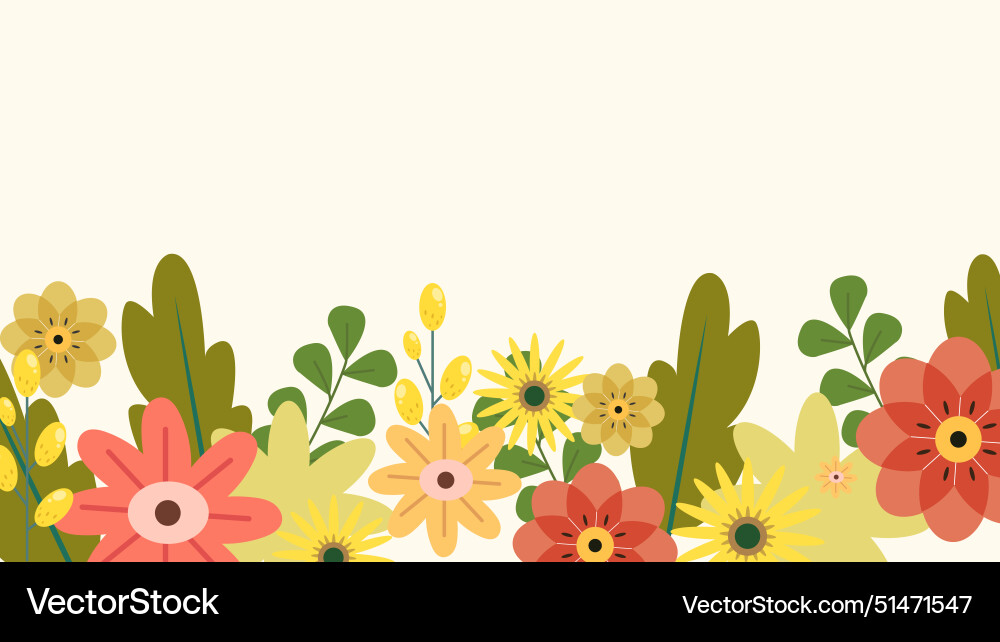 Colorful colourful floral hello spring concept Vector Image