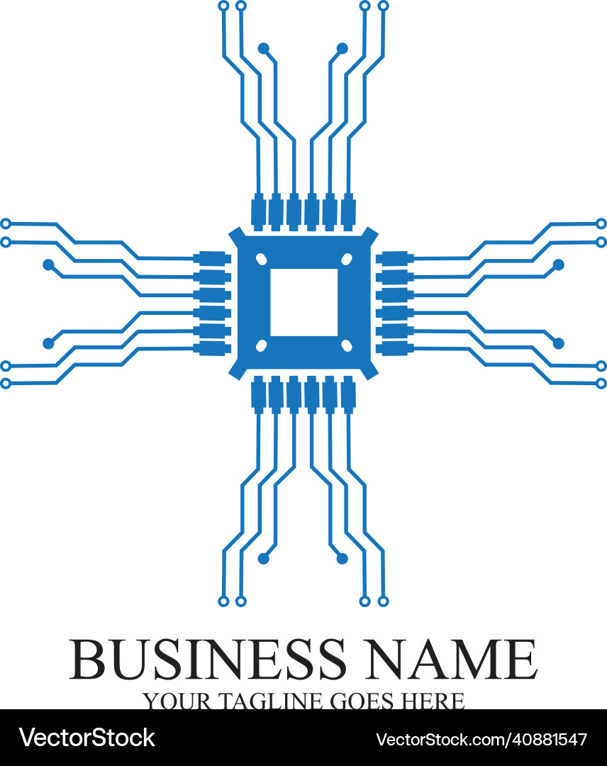 Cpu processor line icon for websites and mobile vector image