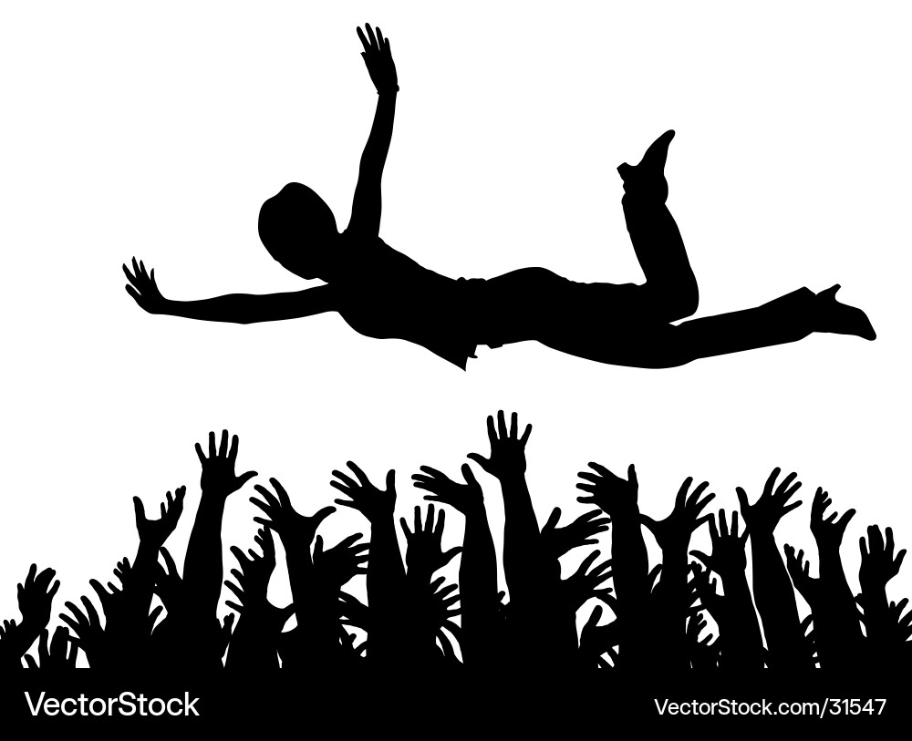 Crowd Catching a Falling Person Vector Image
