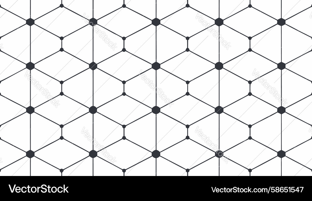 Hexagonal Grid Wireframe Pattern Vector Image