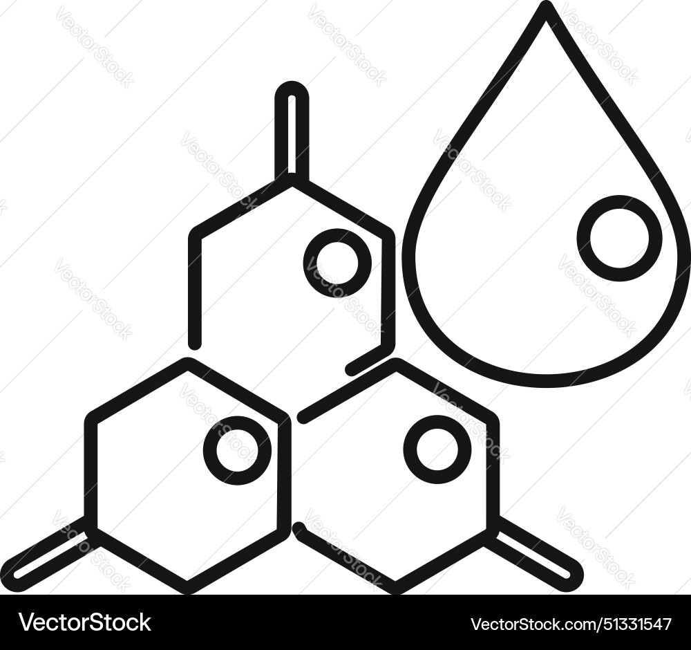 Honeycomb pattern with drop icon line art vector image