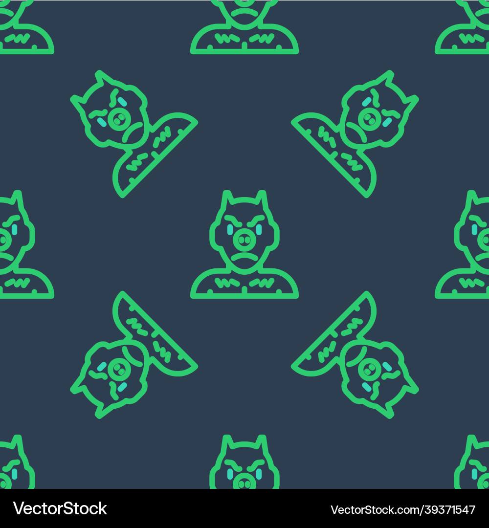 Line krampus heck icon isolated seamless pattern Line krampus heck icon isolated seamless pattern vector image