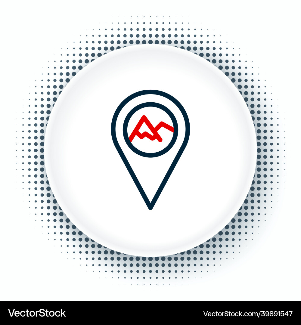 Line map pointer with mountain icon isolated Line map pointer with mountain icon isolated vector image