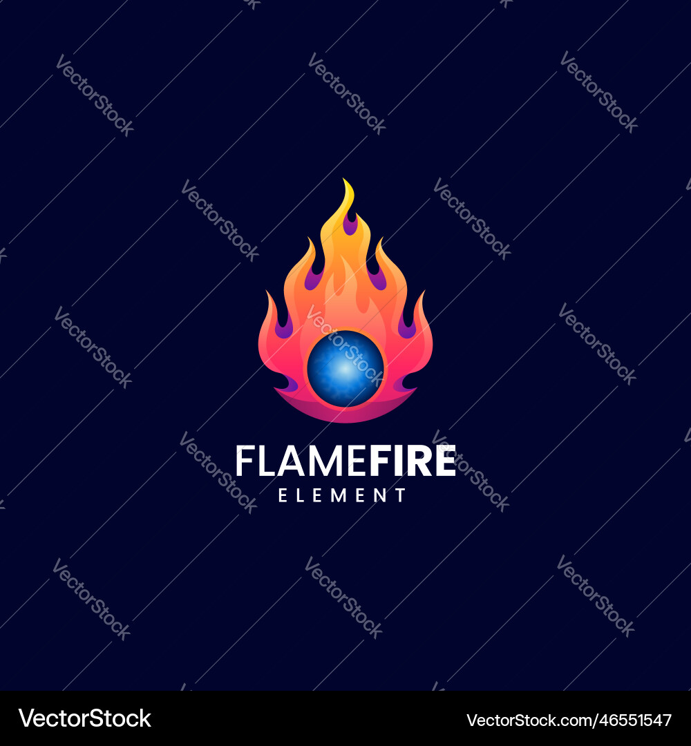 Logo Flamme Feuer Gradienten bunten Stil Logo Flamme Feuer Gradienten bunten Stil vektorbild