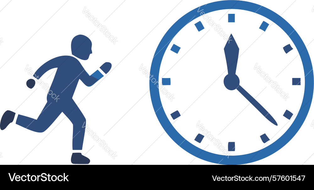 On-time delivery running person with clock vector image