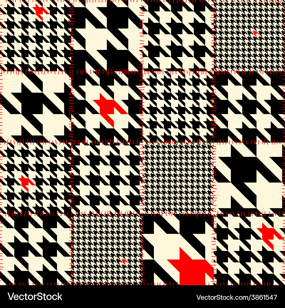 Patchwork of houndstooth vector image
