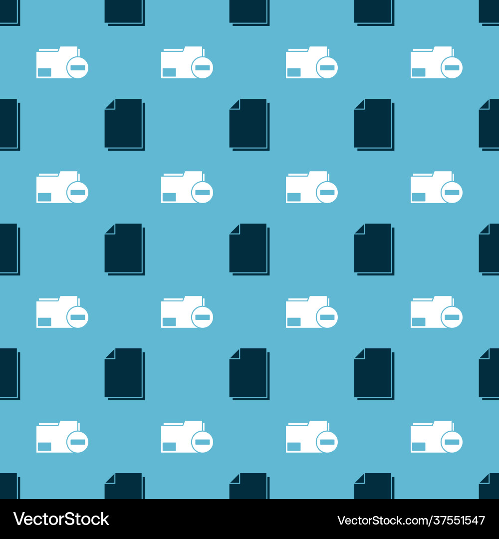 Set document and folder with minus Set document and folder with minus vector image