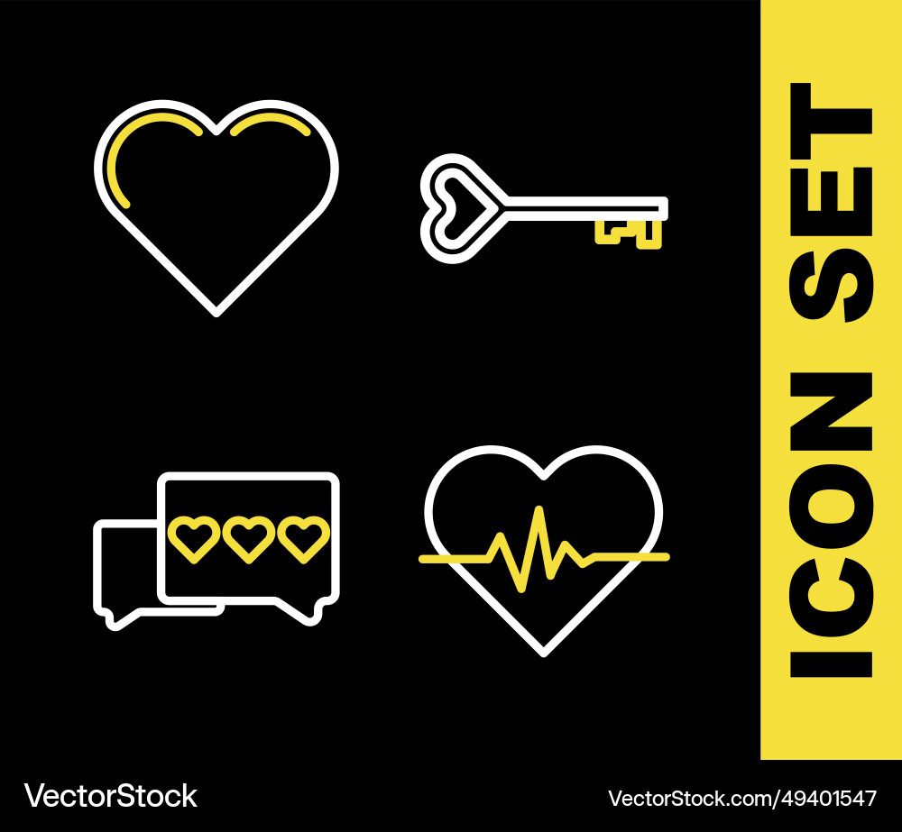 Set line key in heart shape rate like Set line key in heart shape rate like vector image