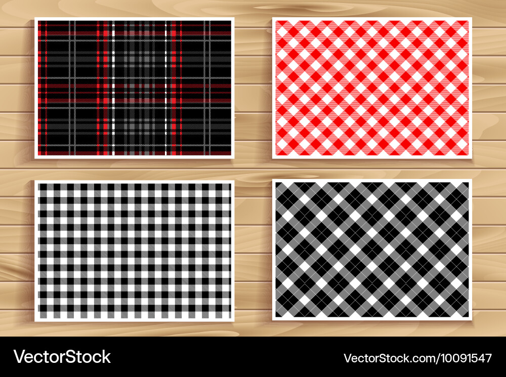 Set of seamless tartan patterns vector image
