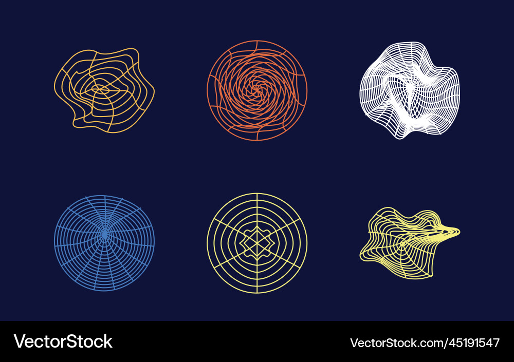 Set of y2k style objects retro Set of y2k style objects retro Vector Image