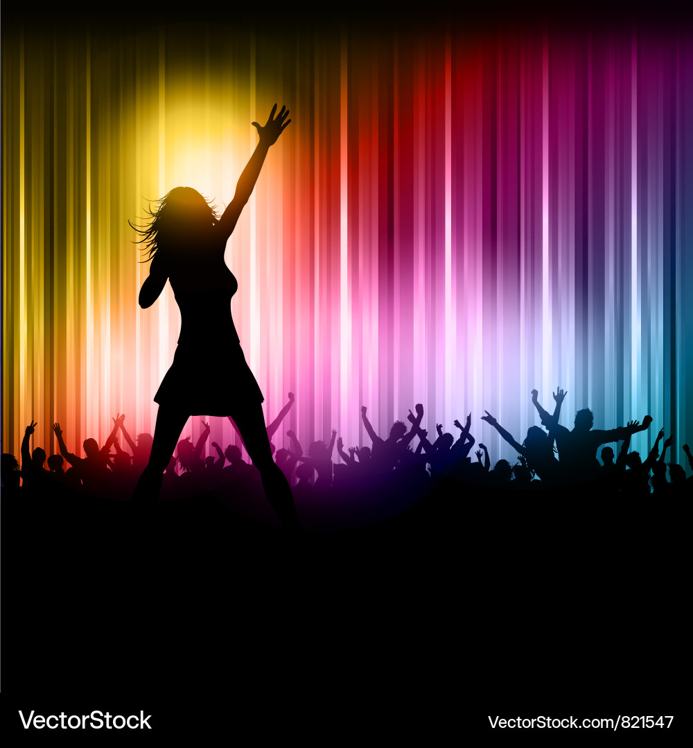 Silhouetted Singer on Stage vector image