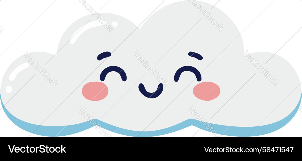 Smiling Cloud Icon - Generative AI Vector Image