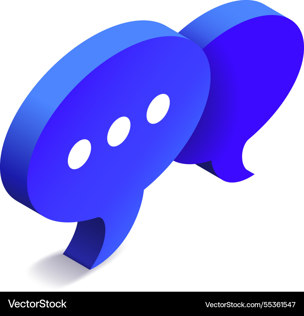 Two blue speech bubbles overlapping and casting Two blue speech bubbles overlapping and casting vector image