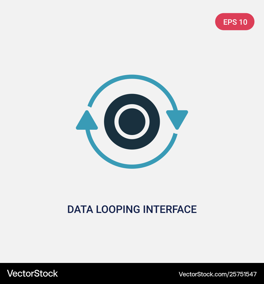 Two color data looping interface icon from user Two color data looping interface icon from user vector image