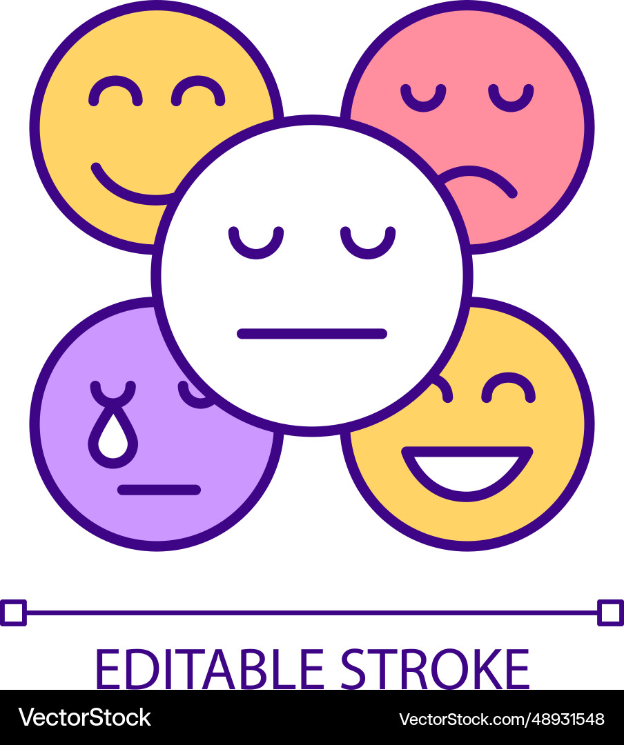 2d thin linear colorful lack of empathy simple 2d thin linear colorful lack of empathy simple Vector Image