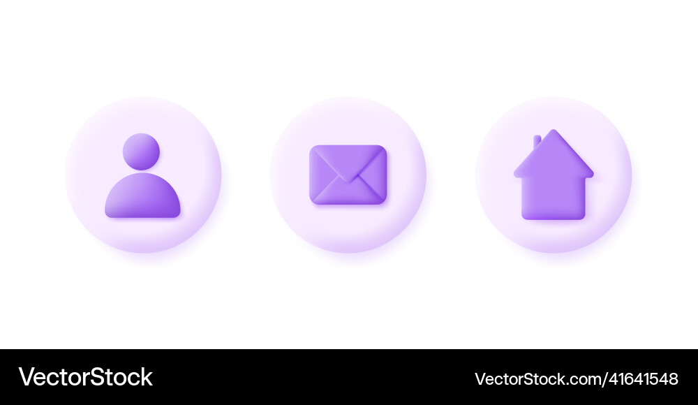3d mail name and address icons 3d mail name and address icons vector image