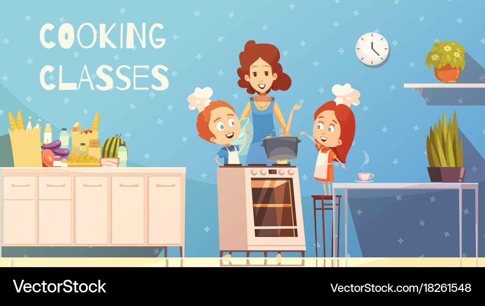 Cooking classes for children Royalty Free Vector Image