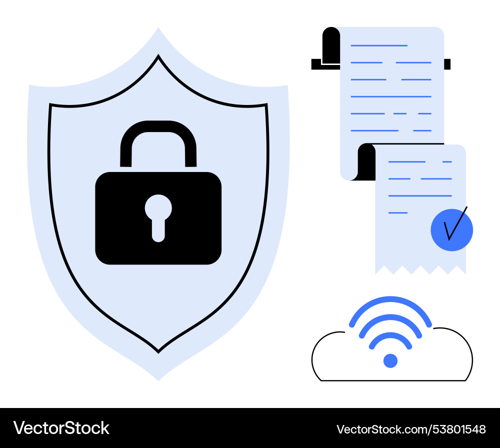 Digital security with encryption documentation Digital security with encryption documentation Vector Image