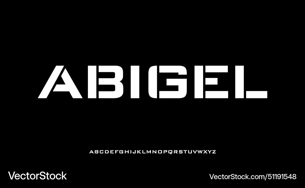 Hi tech font futuristic modern display typeface Hi tech font futuristic modern display typeface vector image
