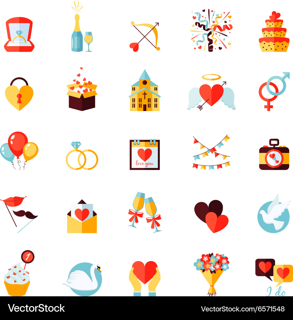 Hochzeit Icon Set Vektorbild
