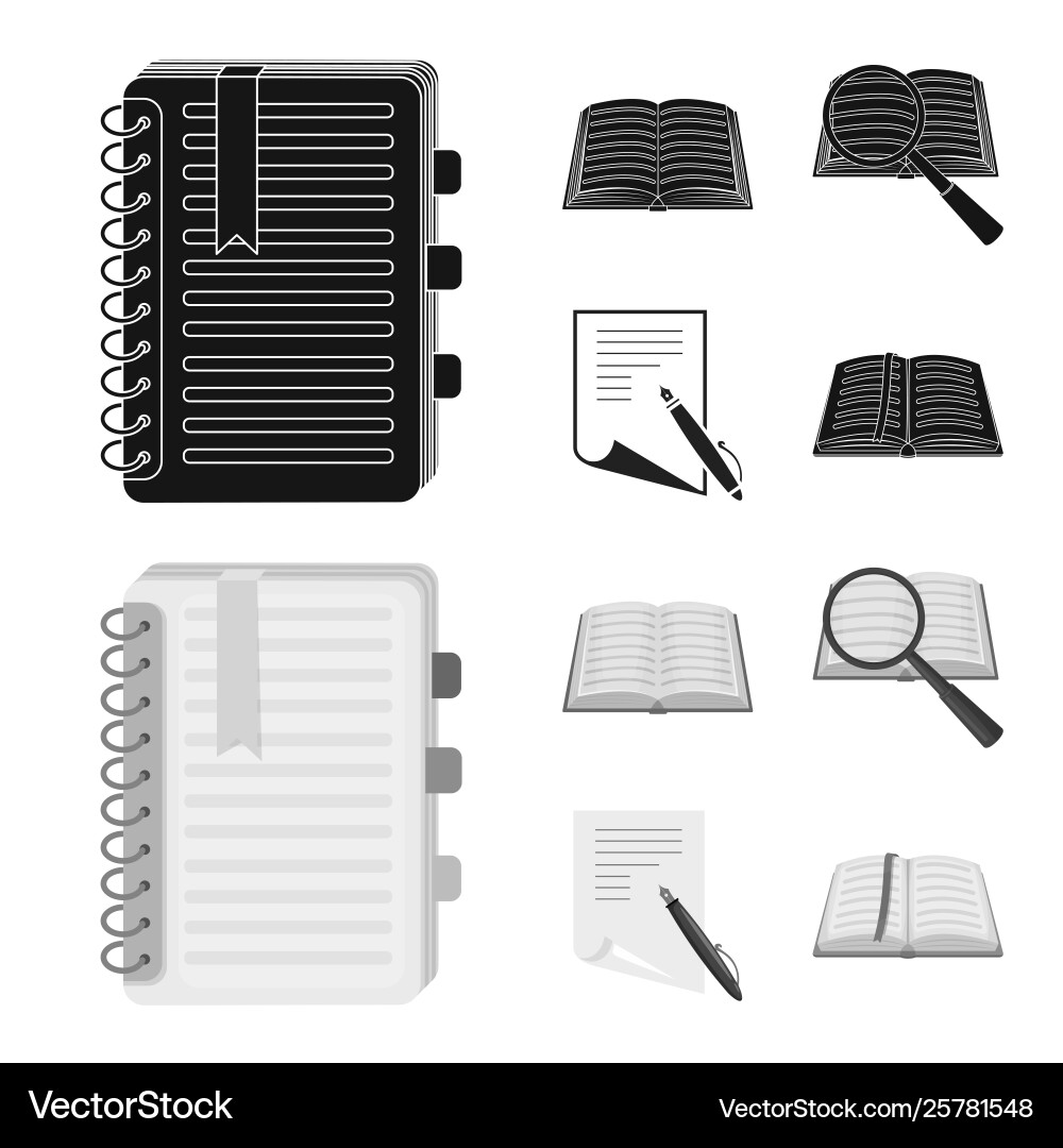 Isolated object book and open icon set Vector Image