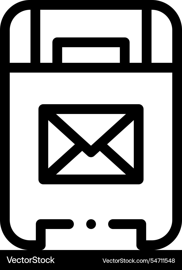 Mail box icon thin linear style design isolated Mail box icon thin linear style design isolated vector image