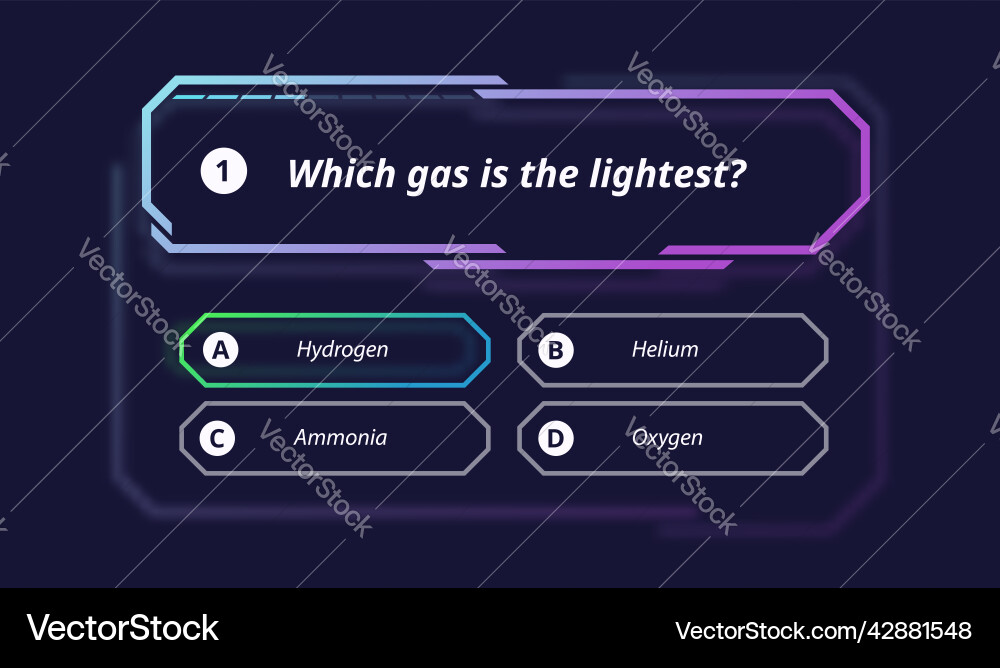 Quiz Test Menu Game Choice Template Vector Image