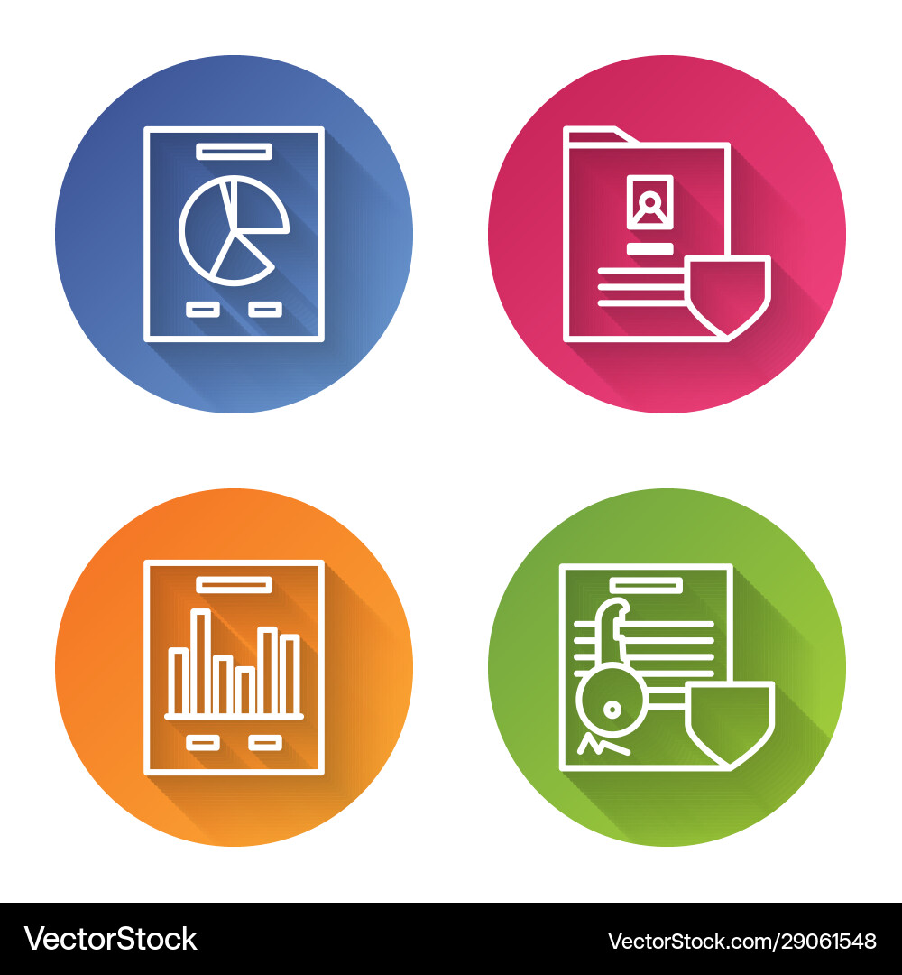 Set line document with graph chart Set line document with graph chart vector image