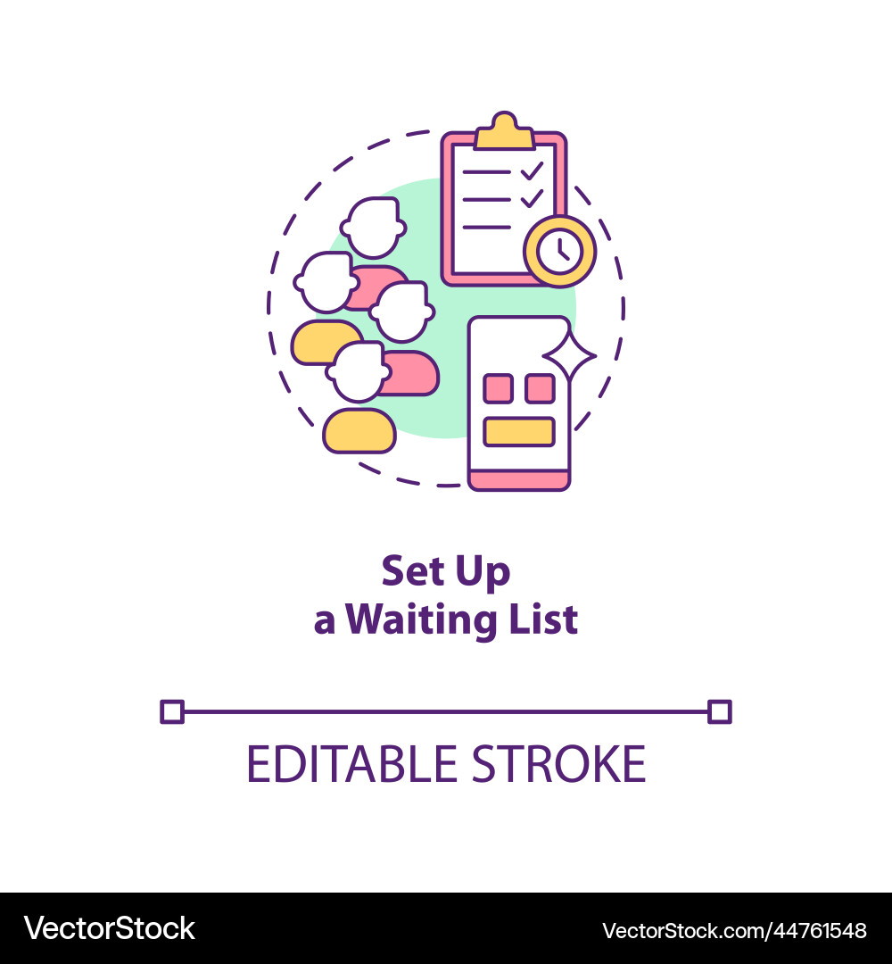 Set up waiting list concept icon Set up waiting list concept icon vector image