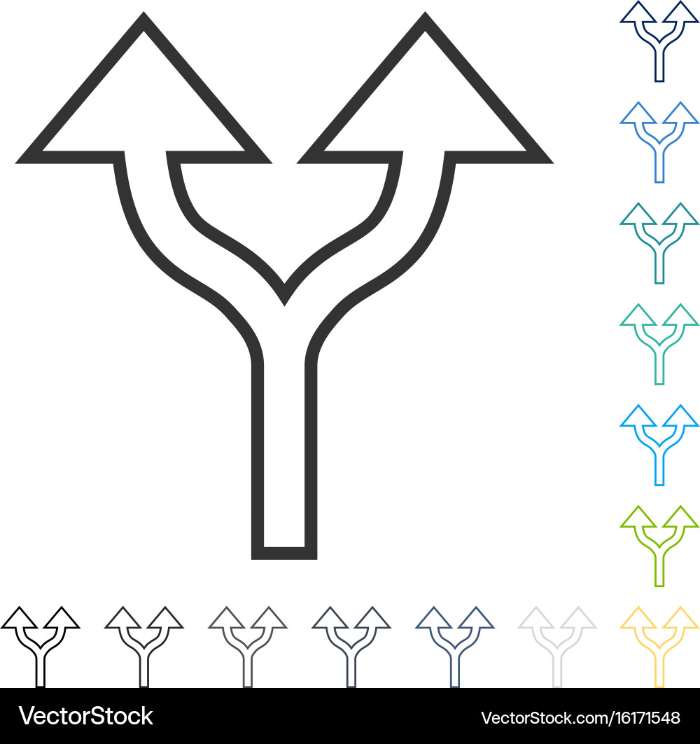 Split arrows up icon Vector Image