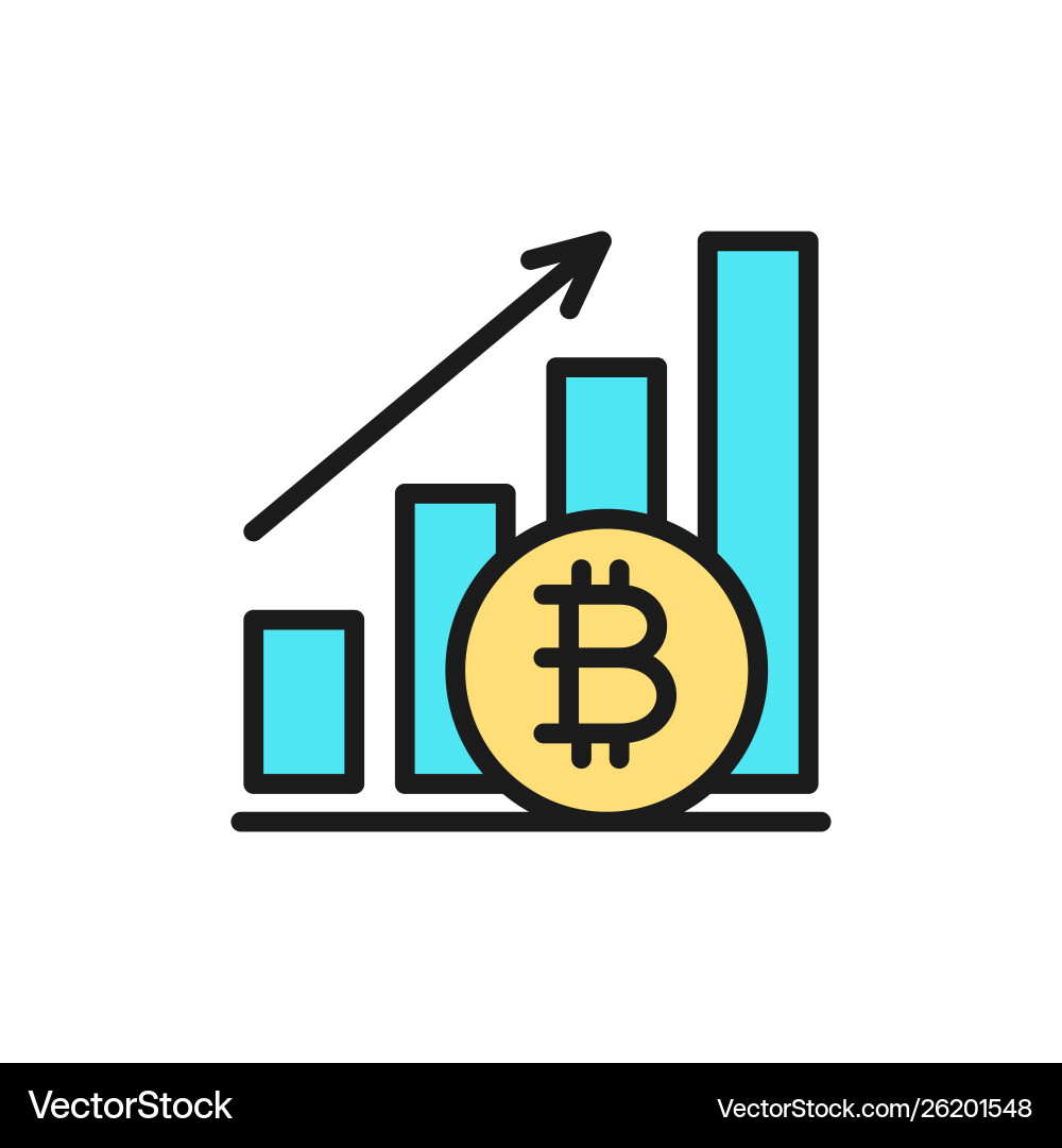 Upward graph bitcoin coin cryptocurrency flat – Royalty-Free Vector |  VectorStock