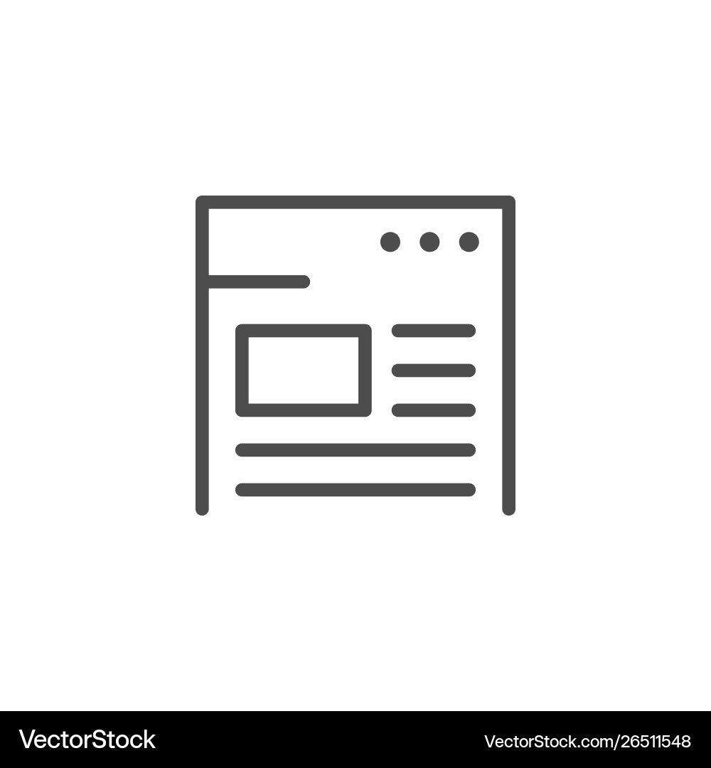 Website Line Icon - Modern Web Layout vector image