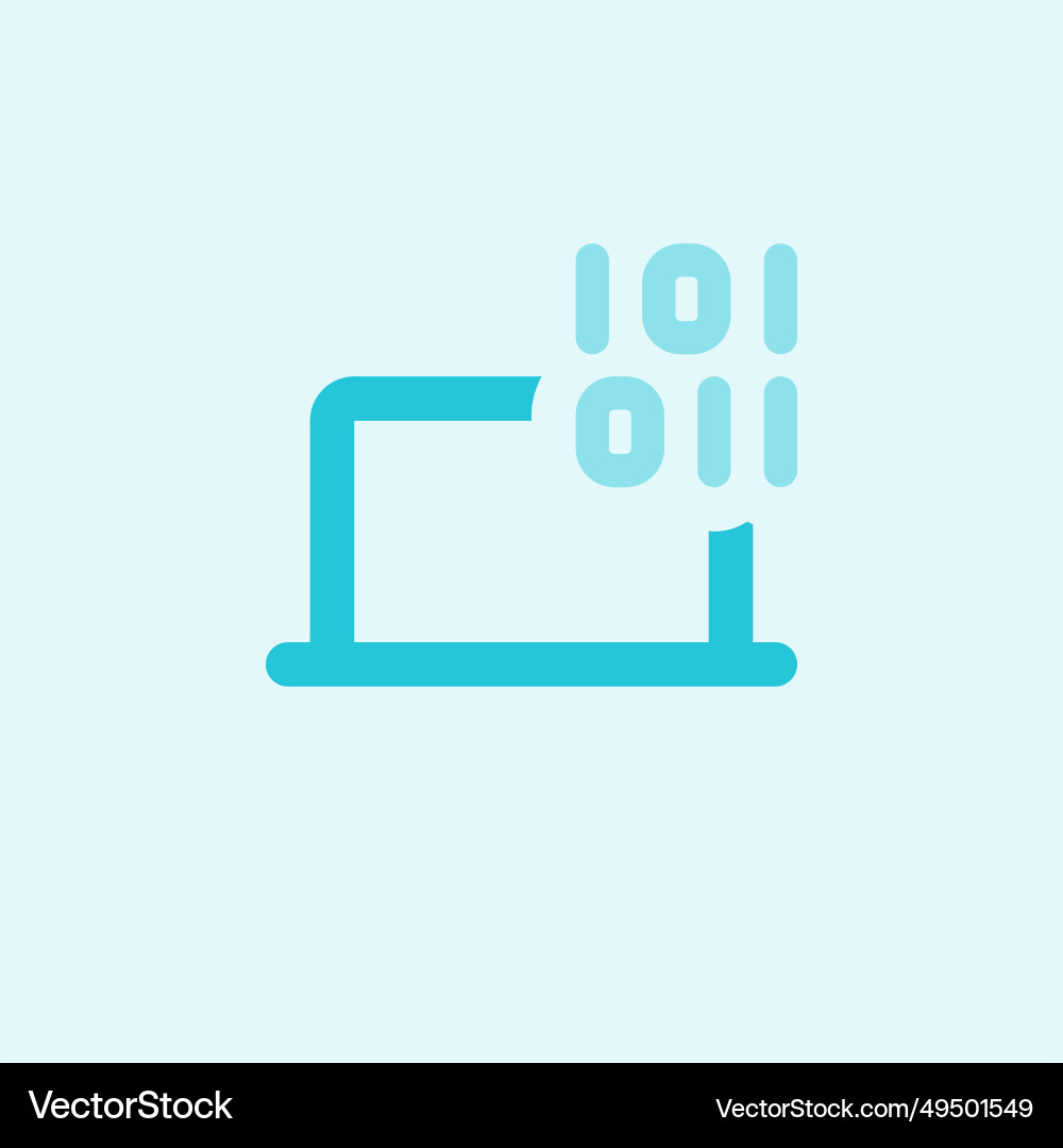 Binary Code Display on Device vector image
