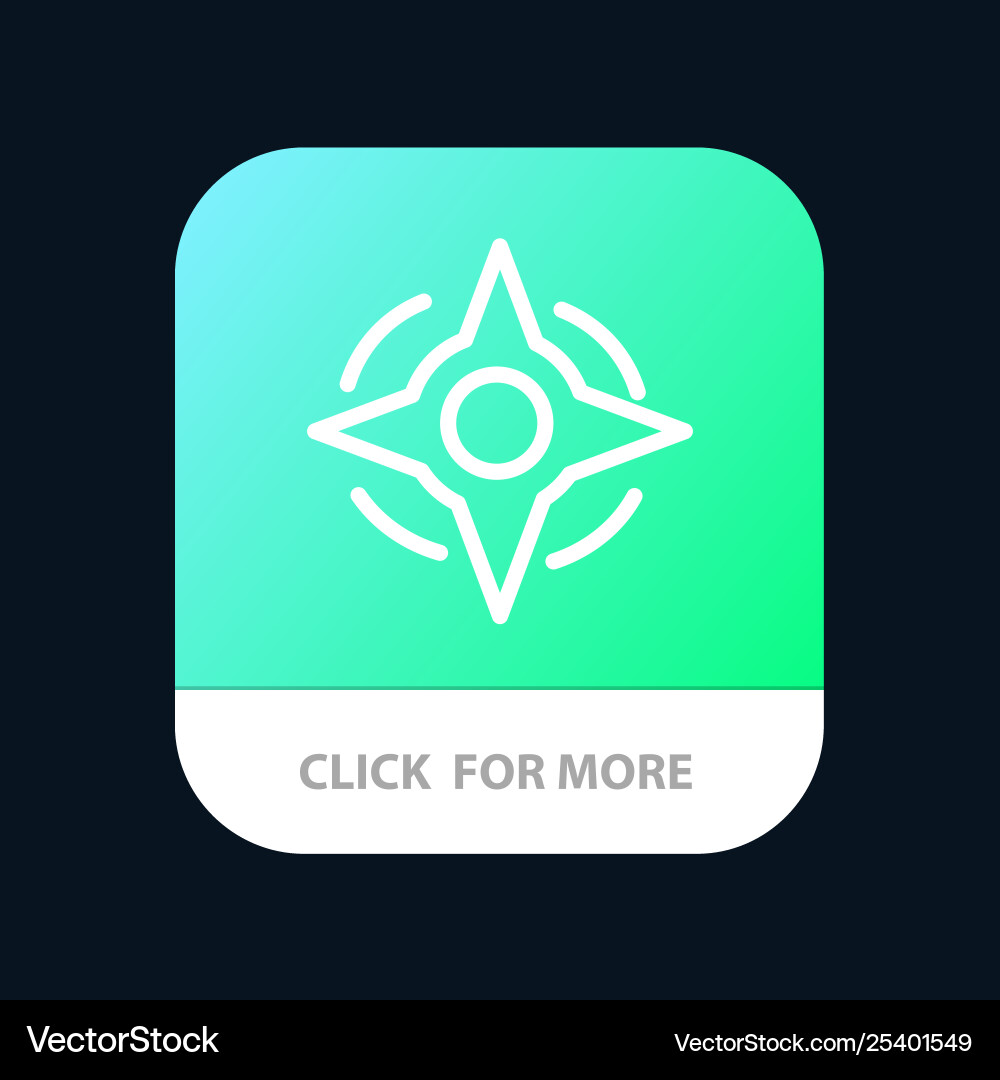 Compass navigation way mobile app button android Compass navigation way mobile app button android vector image