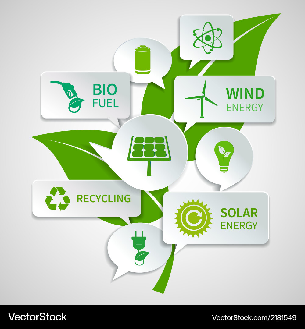 Energy & Ecology Bubbles vector image