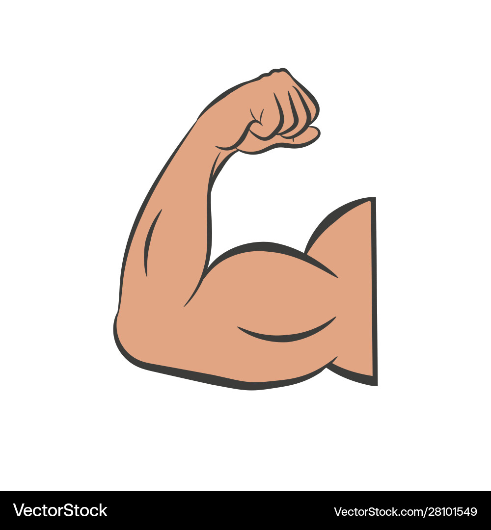 Flexing bicep muscle strength or arm Royalty Free Vector