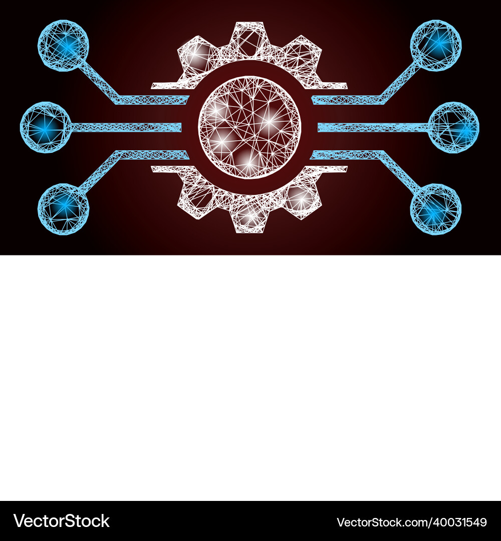 Glossy net mesh digital machine with glare spots Glossy net mesh digital machine with glare spots vector image