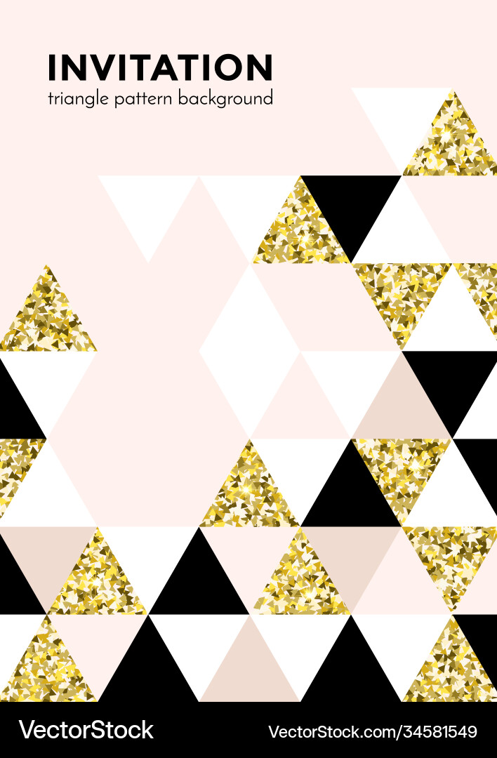 Golden triangle pattern background for invitation Golden triangle pattern background for invitation vector image
