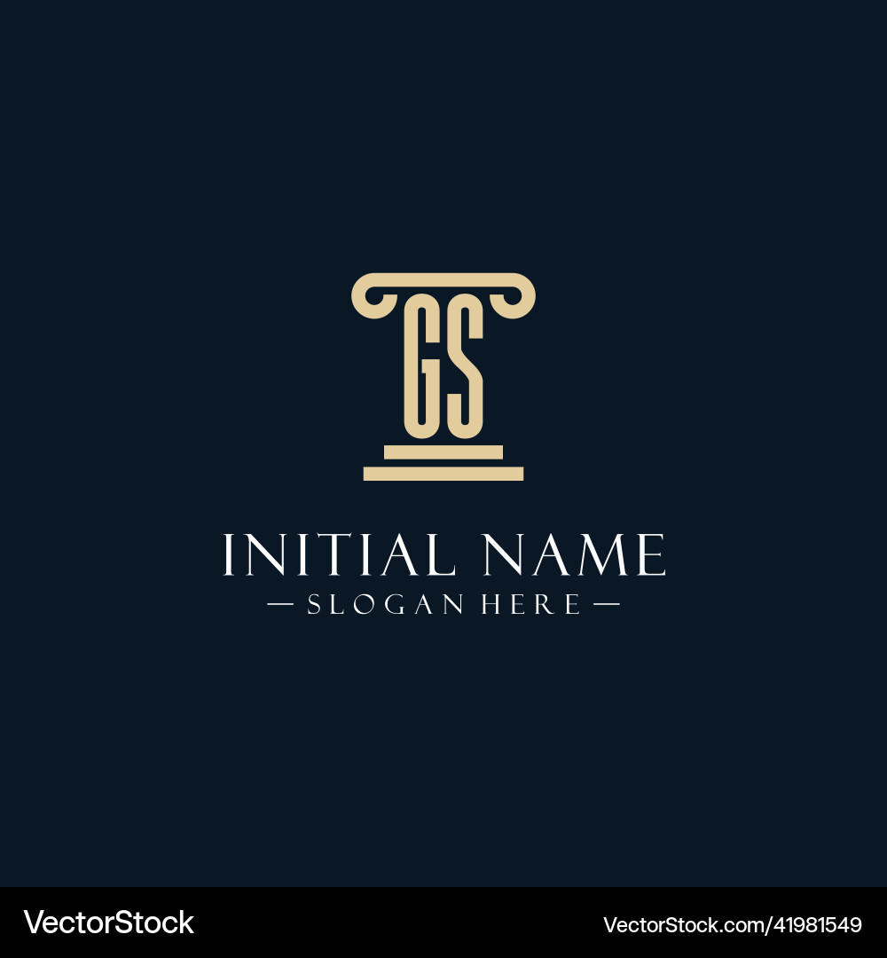 Gs initial monogram logos with pillar shapes style Gs initial monogram logos with pillar shapes style Vector Image