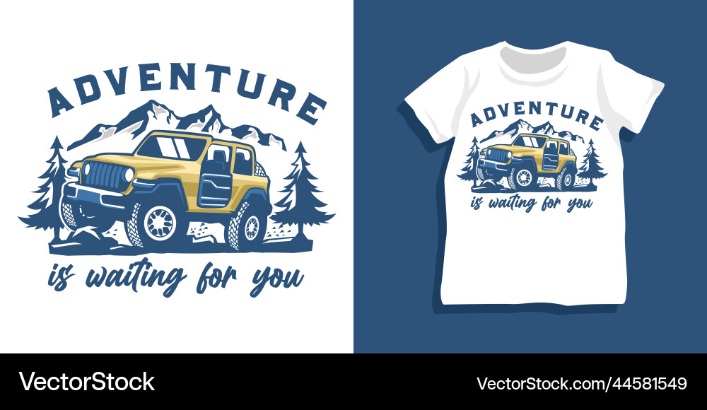 Offroad Adventure T-Shirt Vector Image