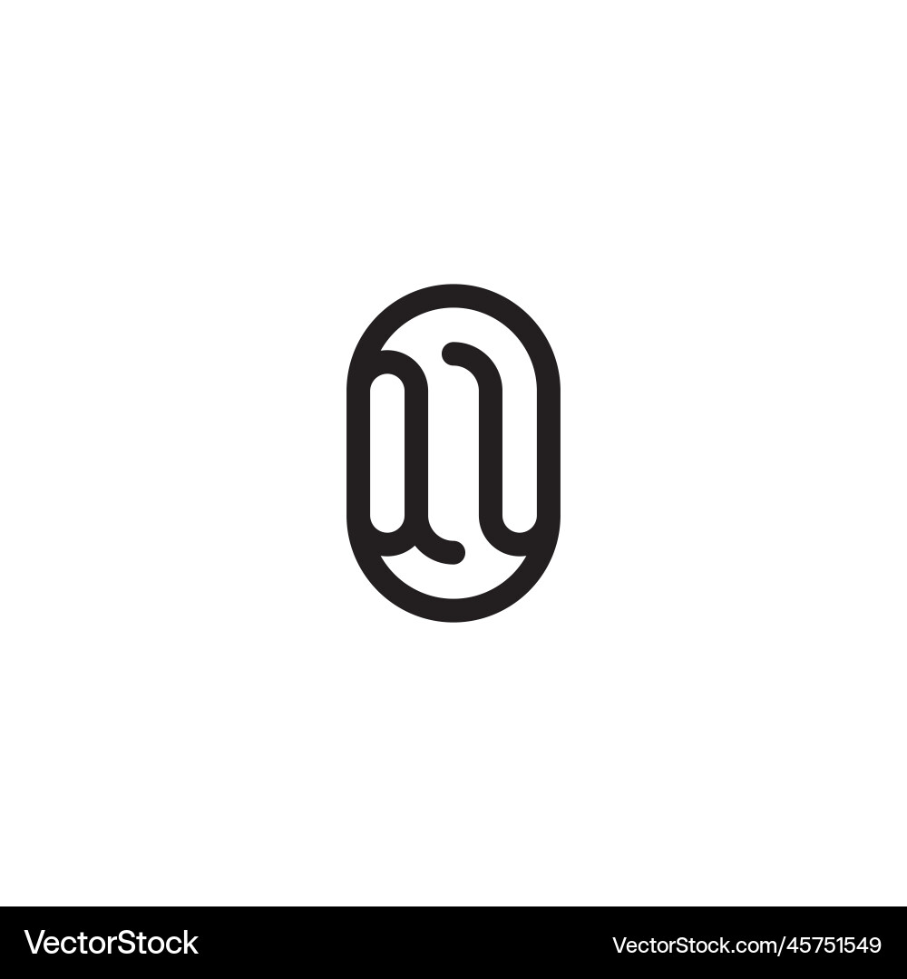 Qu line simple round initial concept with high vector image