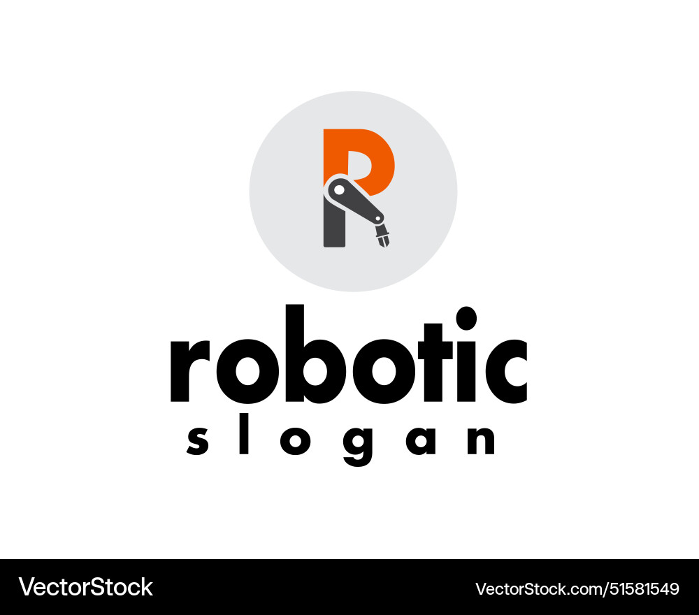 Robotics Initial Logo - R & Robotic vector image