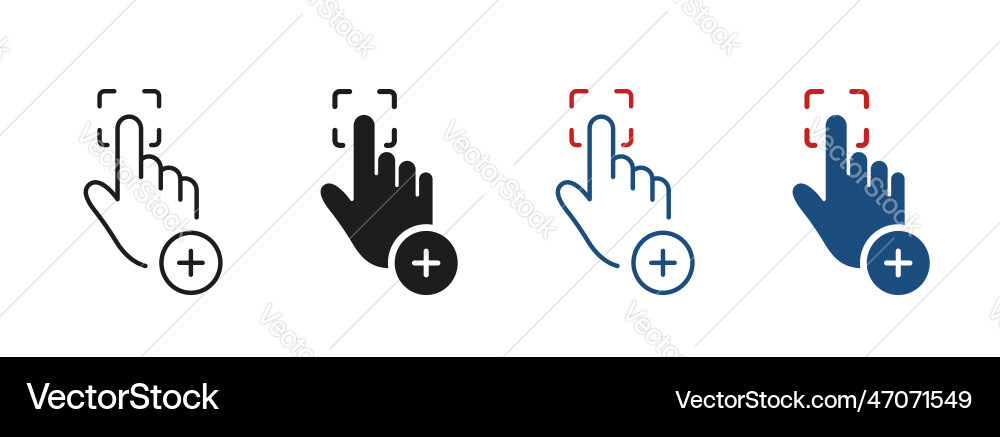 Scan fingerprint password to access line Vector Image