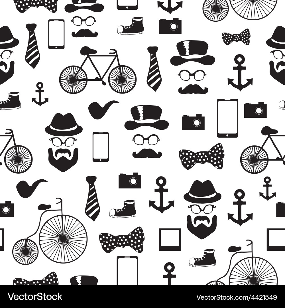 Seamless pattern in hipster style Vector Image