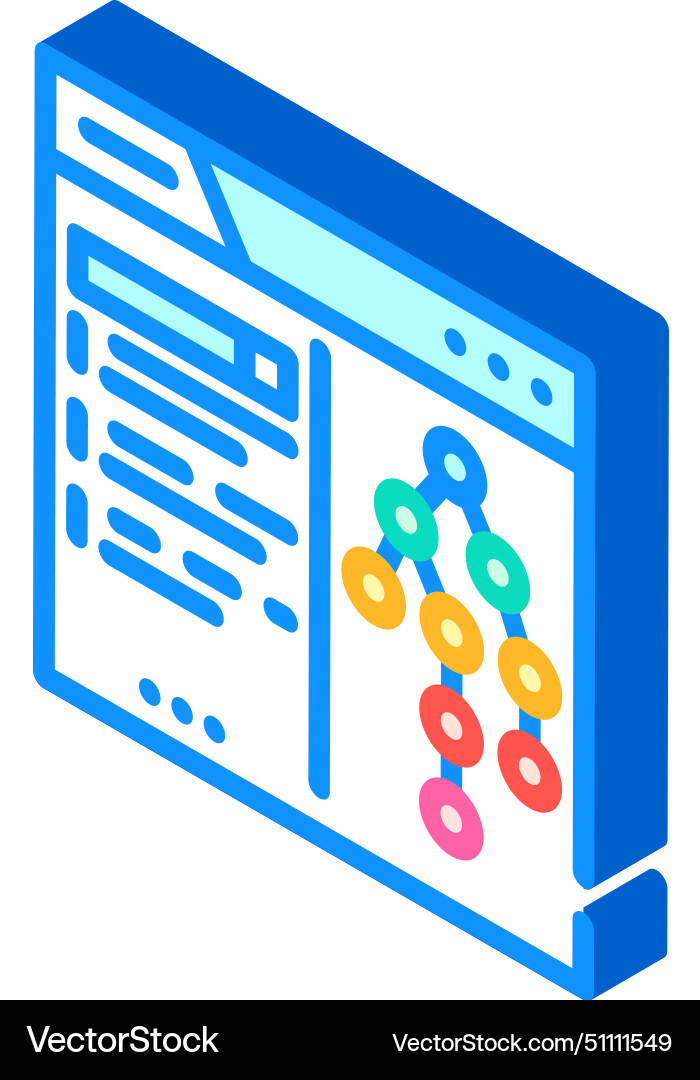 Search algorithm seo isometric icon Search algorithm seo isometric icon vector image