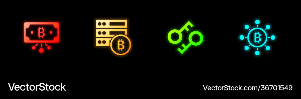 Set bitcoin with circuit server Set bitcoin with circuit server vector image