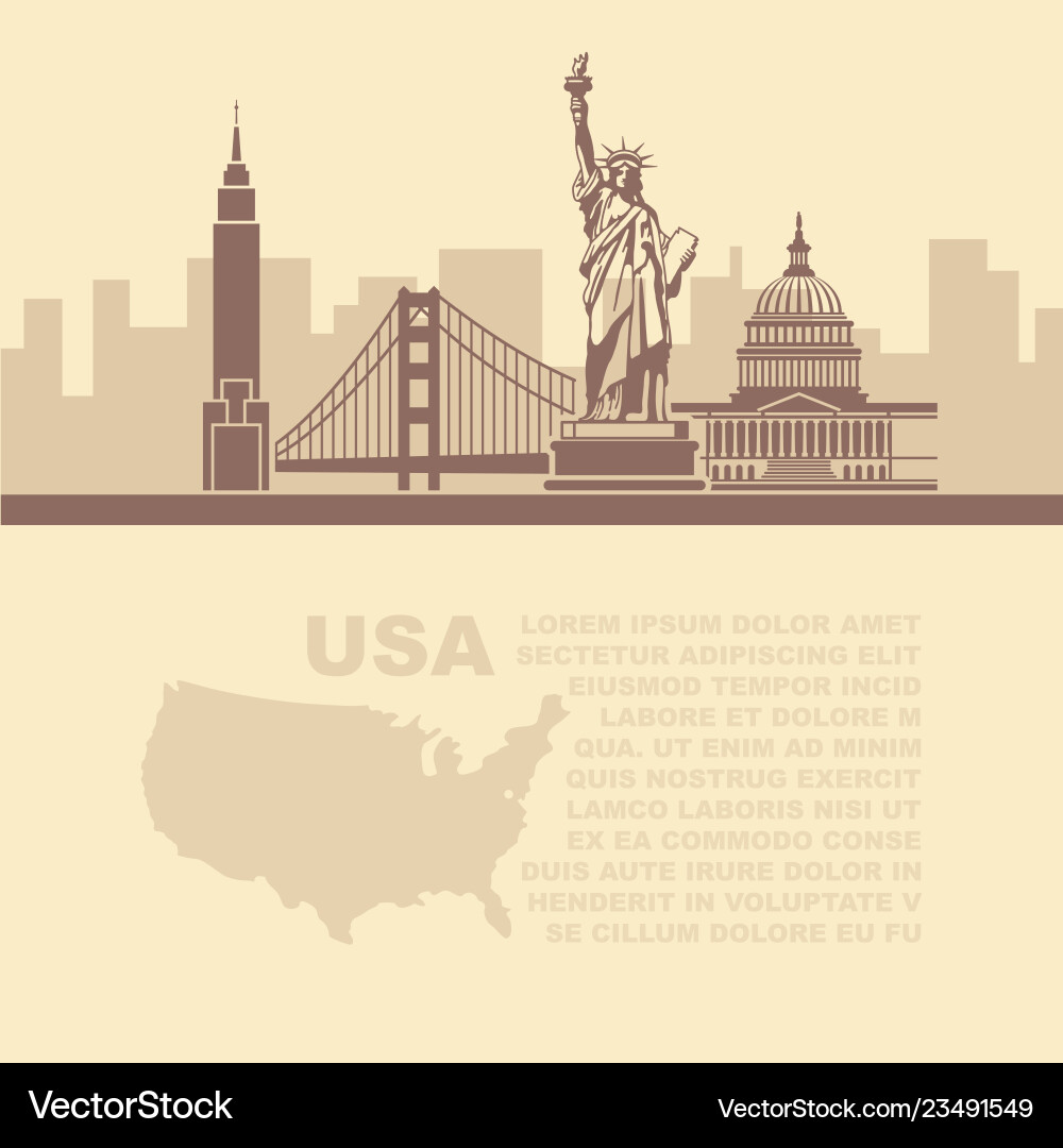 Template leaflets with a map and architectural Template leaflets with a map and architectural vector image