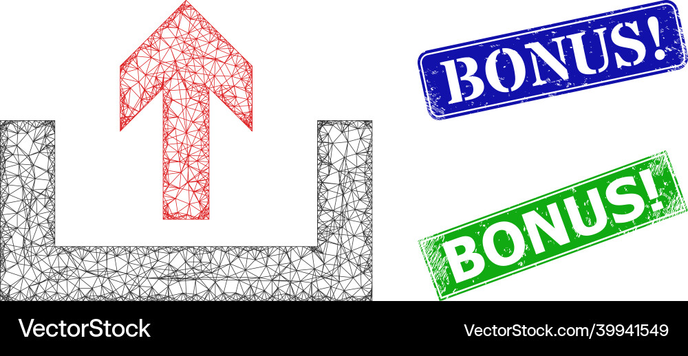 Textured bonus warn seals and triangle mesh upload Textured bonus warn seals and triangle mesh upload vector image