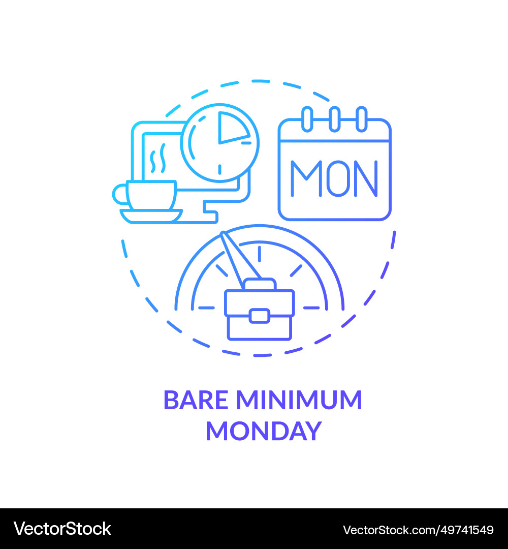 Thin line simple gradient bare minimum monday Thin line simple gradient bare minimum monday vector image