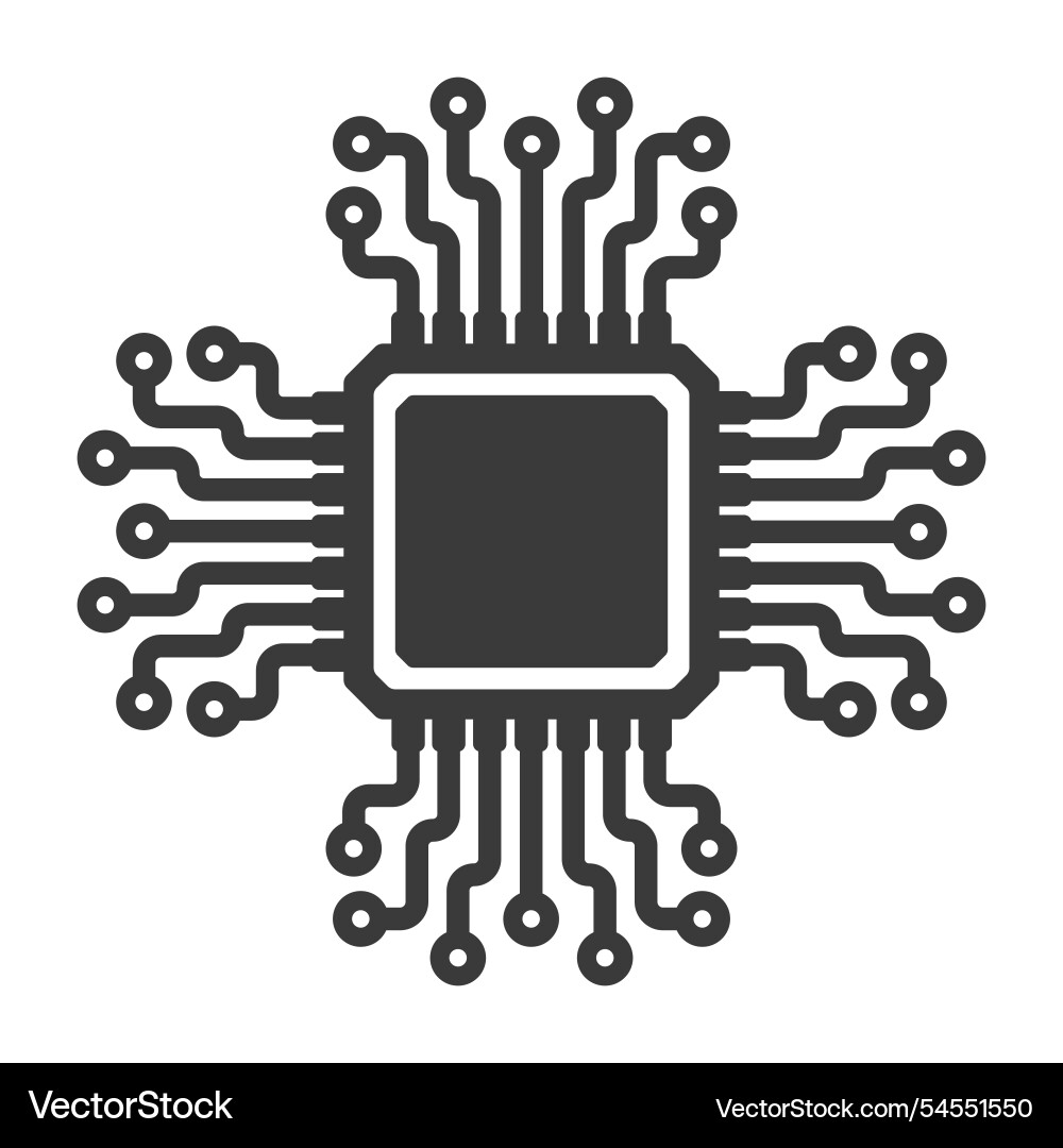 Ai cpu gpu microchip icon machine learning micr Ai cpu gpu microchip icon machine learning micr vector image